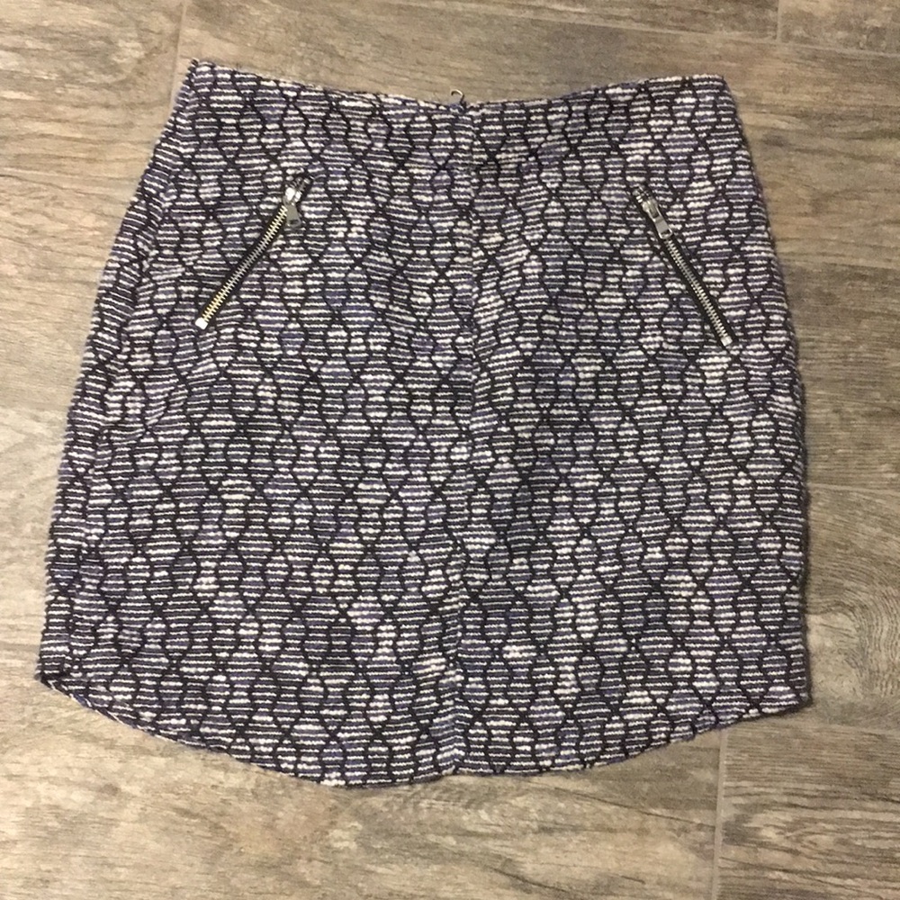 Short twill zipper skirt